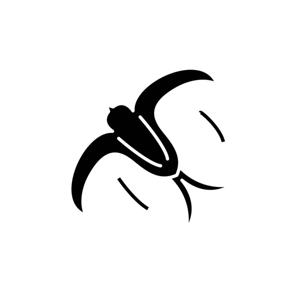 Icona nera deglutizione, segno vettoriale su sfondo isolato. Simbolo concetto di deglutizione, illustrazione — Vettoriale Stock