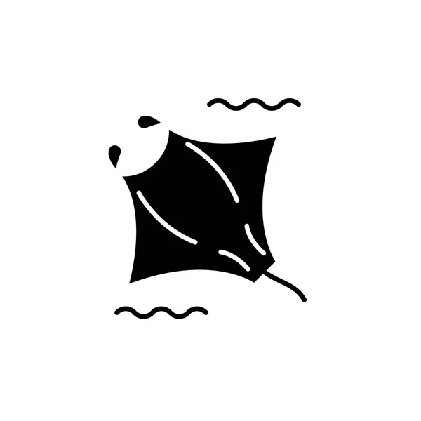 Ícone preto Manta, sinal vetorial em fundo isolado. Manta conceito símbolo, ilustração — Vetor de Stock