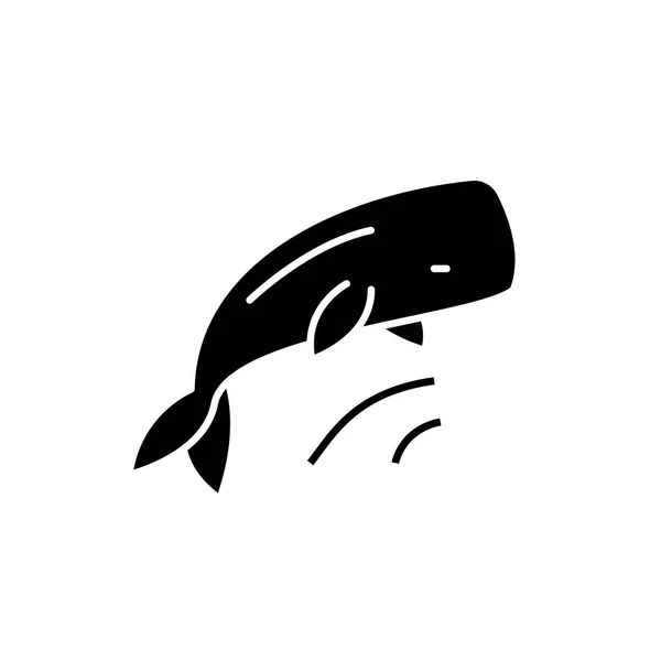 Walvis zwart pictogram, vector teken op geïsoleerde achtergrond. Walvis concept symbool, afbeelding — Stockvector