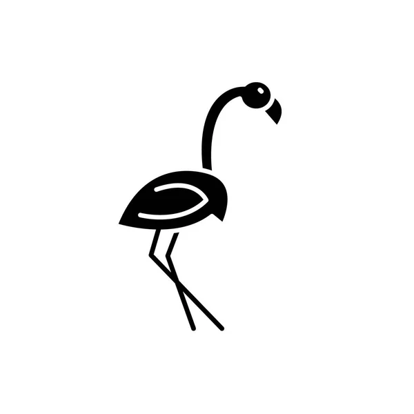 フラミンゴの黒いアイコン概念ベクトル分離の背景にログインします フラミンゴのイラスト シンボル — ストックベクタ
