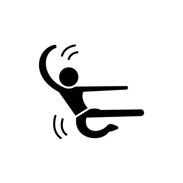 Karate-Mann schwarzes Symbol, Vektorzeichen auf isoliertem Hintergrund. Karate Mann Konzept Symbol, Illustration — Stockvektor