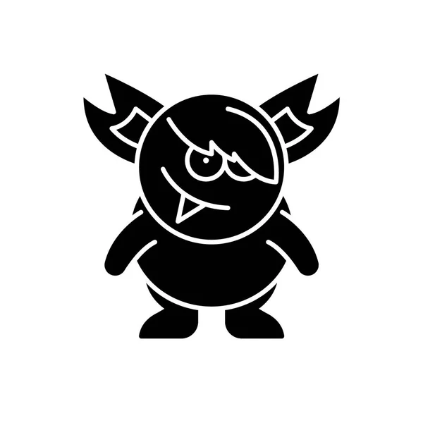 Monstruo icono negro, signo vectorial sobre fondo aislado. Monstruo concepto símbolo, ilustración — Archivo Imágenes Vectoriales