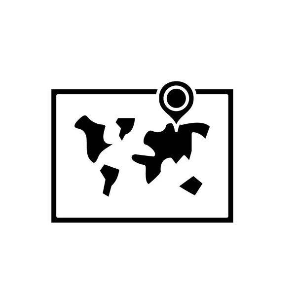 Mapa do mundo ícone preto, sinal vetorial em fundo isolado. Símbolo de conceito de mapa do mundo, ilustração — Vetor de Stock