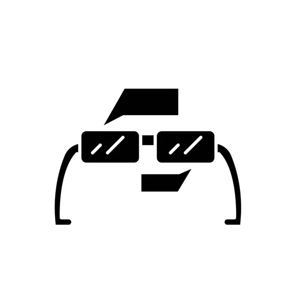 Gafas de realidad aumentada icono negro, signo vectorial sobre fondo aislado. Gafas de realidad aumentada concepto símbolo, ilustración — Archivo Imágenes Vectoriales