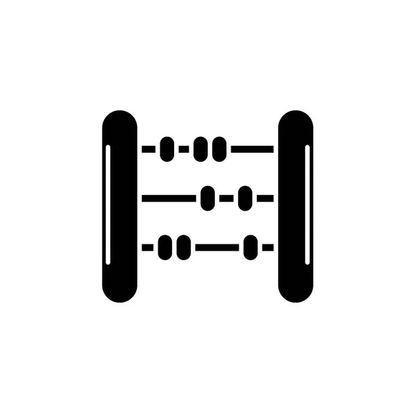 Icône noire Abacus, signe vectoriel sur fond isolé. Symbole du concept d'abaque, illustration — Image vectorielle