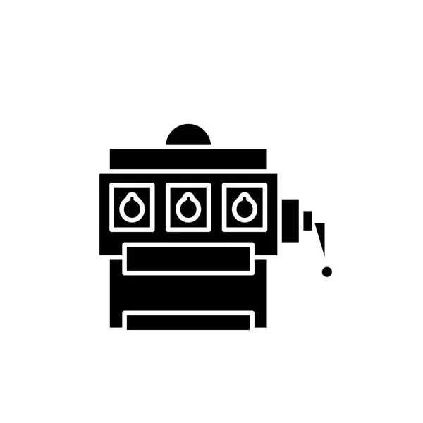 Juego icono negro, signo de vector en el fondo aislado. Símbolo de concepto de juego, ilustración — Vector de stock
