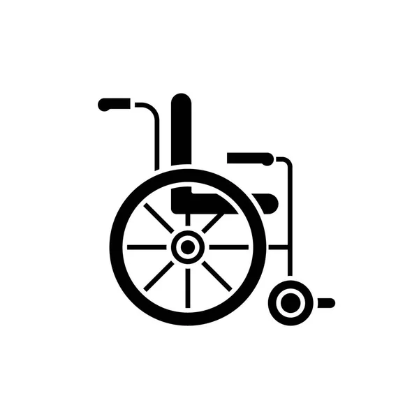 Wheelchair Black Icon Concept Vector Sign Isolated Background Wheelchair Illustration — Stock Vector