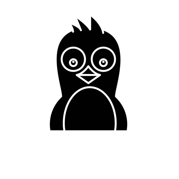 Nettes Pinguin-schwarzes Symbol, Vektorzeichen auf isoliertem Hintergrund. niedlichen Pinguin Konzept Symbol, Illustration — Stockvektor