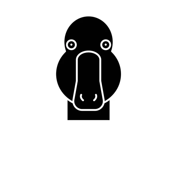 Lustiges Entenschwarzes Symbol, Vektorzeichen auf isoliertem Hintergrund. lustiges Entenkonzept Symbol, Illustration — Stockvektor
