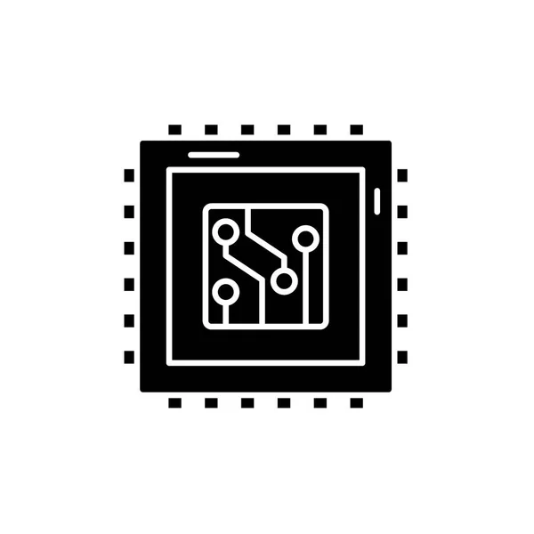 Icona nera di produzione digitale, segno vettoriale su sfondo isolato. Simbolo del concetto di produzione digitale, illustrazione — Vettoriale Stock