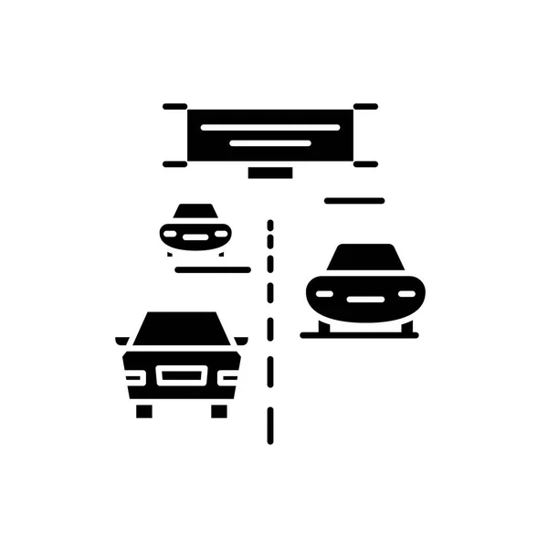 Черный Значок Шоссе Знак Вектора Концепции Изолированном Фоне Иллюстрация Автострады — стоковый вектор