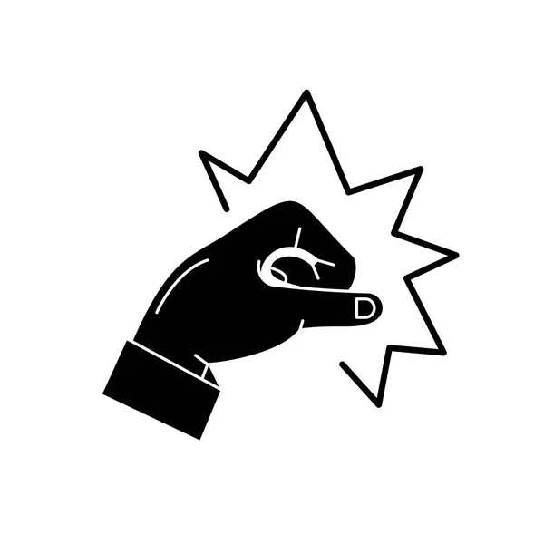 Punch icône noire, signe vectoriel sur fond isolé. Symbole de concept de poinçon, illustration — Image vectorielle