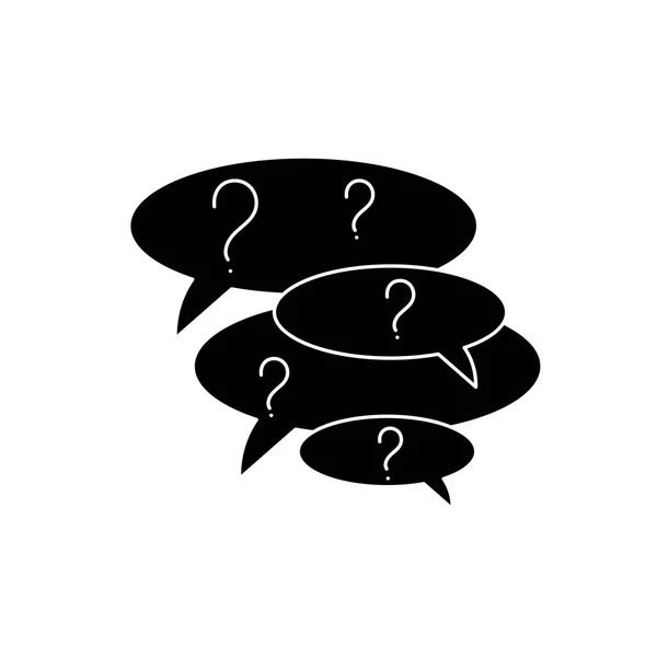 Collectie van vragen zwart pictogram, vector teken op geïsoleerde achtergrond. Collectie van vragen begrip symbool, afbeelding — Stockvector