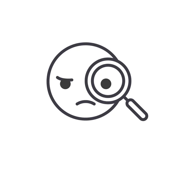 Detective Emoji concepto línea editable vector, icono de concepto. Detective Emoji concepto lineal emoción ilustración — Vector de stock