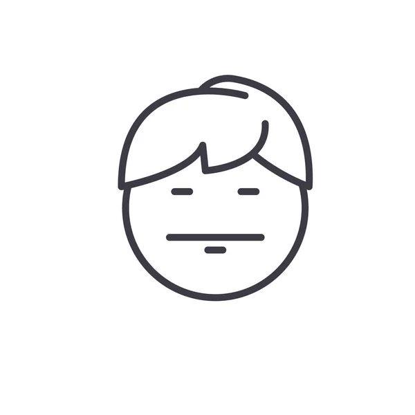 Emo Emoji concept line editable vector, concept icon. Emo Emoji concept linear emotion illustration — Stock Vector