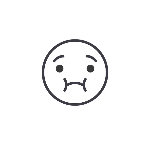 아픈 Emoji 개념 선 편집 가능한 벡터, 개념 아이콘을 느낌. 느낌 아픈 Emoji 개념 선형 감정 그림 — 스톡 벡터