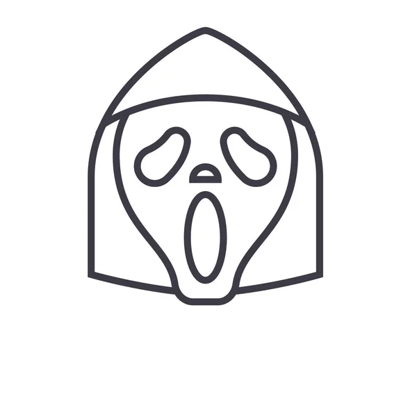 Концепция Grim Reaper Emoji, редактируемый вектор, иконка концепции. Концепция "Жнец смерти" Линейная эмоциональная иллюстрация — стоковый вектор