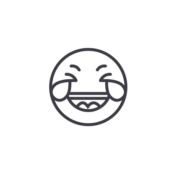 Χαμογελώντας Emoji έννοια γραμμή επεξεργάσιμο και vector, έννοια εικονίδιο. Χαμογελώντας Emoji έννοια συγκίνηση γραμμική απεικόνιση — Διανυσματικό Αρχείο