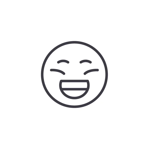 Emoji ridente concetto linea vettore modificabile, icona del concetto. Illustrazione lineare dell'emozione del concetto Emoji ridente — Vettoriale Stock