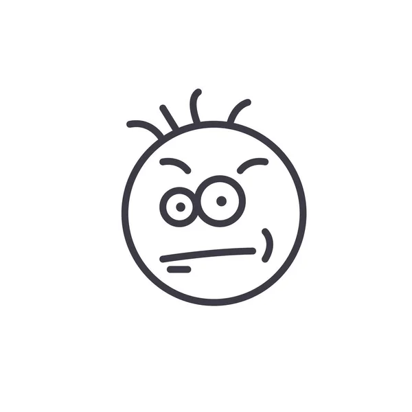 Nerdy Geek Emoji concept lijn bewerkbare vector, concept pictogram. Nerdy Geek Emoji concept lineaire emotie illustratie — Stockvector