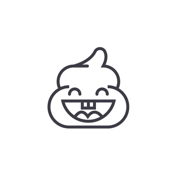 Pile Of Poo Emoji concept line editable vector, concept icon. Pile Of Poo Emoji concept linear emotion illustration — Stock Vector