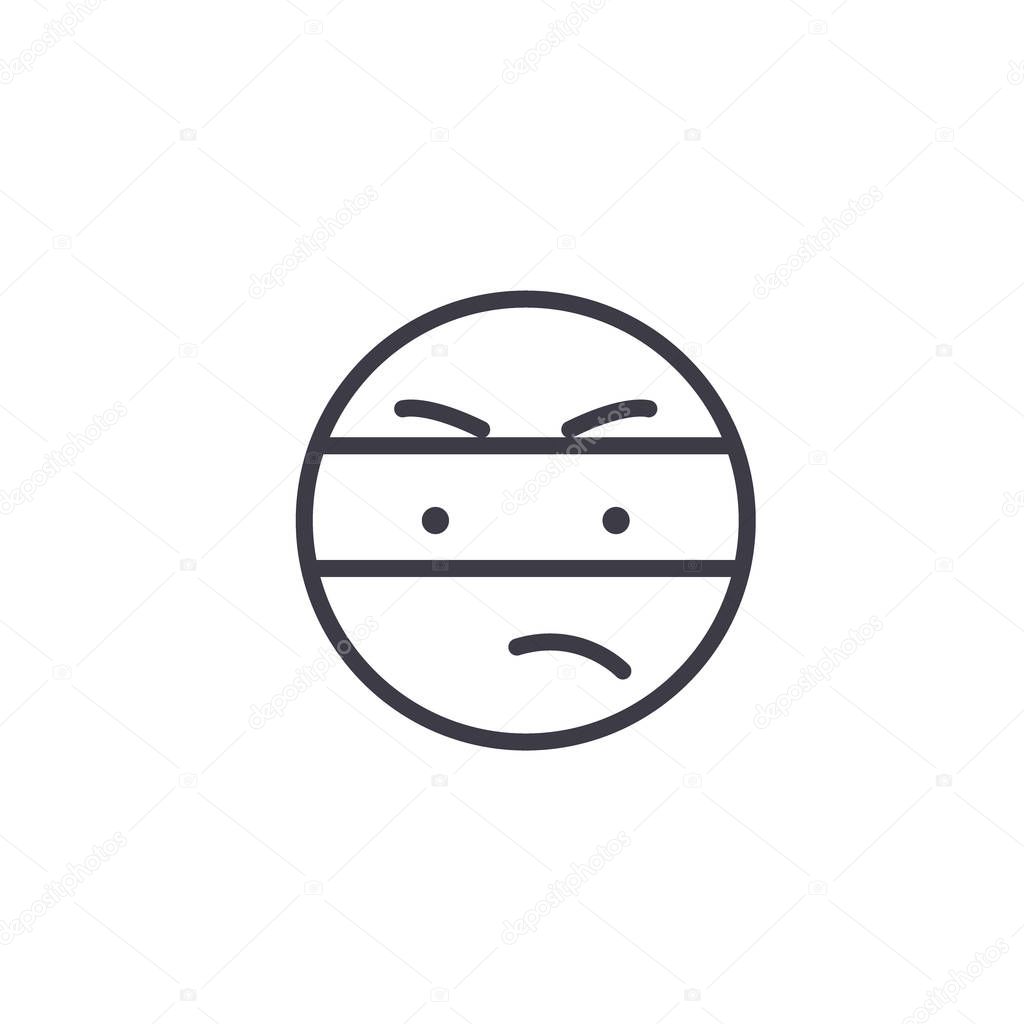 Spy Emoji concept line editable vector, concept icon. Spy Emoji concept linear emotion illustration