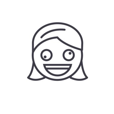 Zany yüz Emoji kavramı satırı düzenlenebilir vektör kavramı simgesi. Zany yüz Emoji kavramı doğrusal duygu illüstrasyon