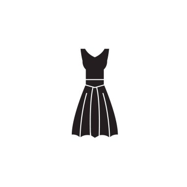 A-line elbise siyah vektör kavramı simge. A-line elbise düz illüstrasyon işareti