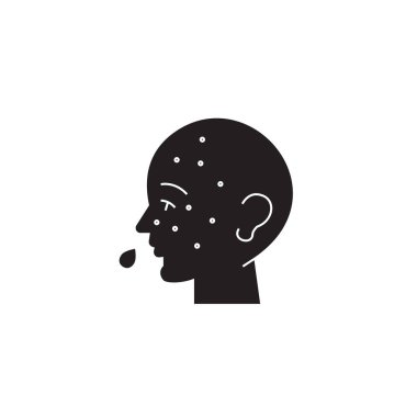 Anti adam siyah vektör kavramı simge. Anti adam düz illüstrasyon, işareti