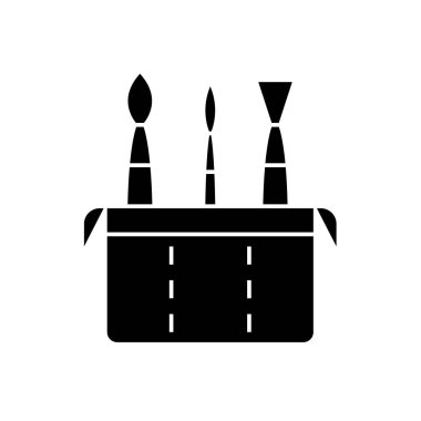 Sanat fırça büyük siyah vektör kavramı simge. Sanat fırça büyük düz illüstrasyon, işareti