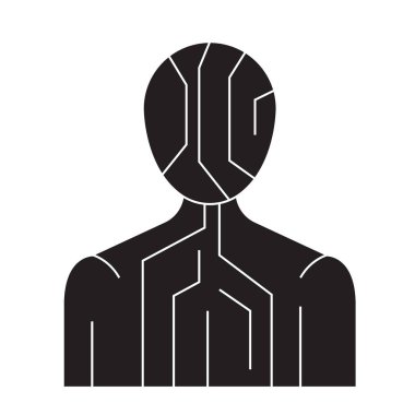 Vücut dijital yapısı siyah vektör kavramı simge. Vücut dijital yapısı düz illüstrasyon, işareti