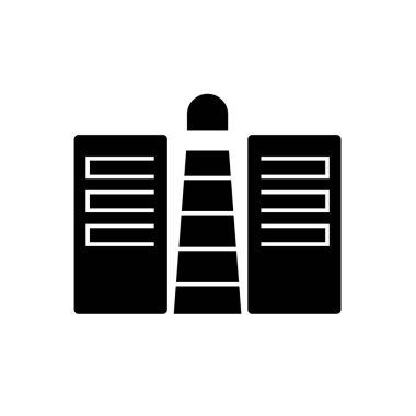 İş hizmet sağlayıcısı conept siyah vektör kavramı simge. İş hizmet sağlayıcısı conept düz illüstrasyon işareti