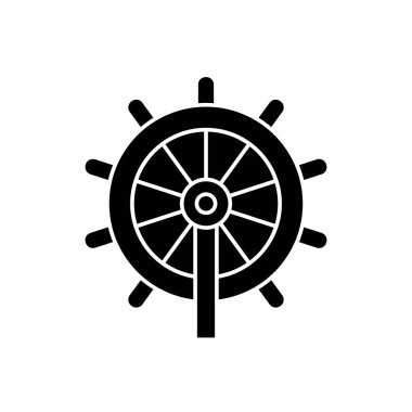 İş direksiyon siyah vektör kavramı simge. İş direksiyon düz illüstrasyon, işareti