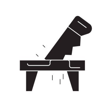 Siyah vektör kavramı simge çalışma Carpetner. Düz illüstrasyon işareti çalışma Carpetner