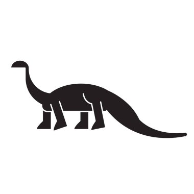 Diplodocus siyah vektör kavramı simge. Diplodocus düz illüstrasyon işareti