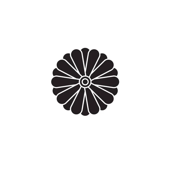 Aster kwiat czarny wektor ikona koncepcja. Aster ilustracja kwiat płaski, znak — Wektor stockowy