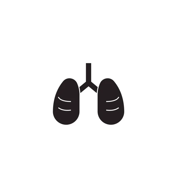 哮喘黑色矢量概念图标。哮喘平例证, 标志 — 图库矢量图片
