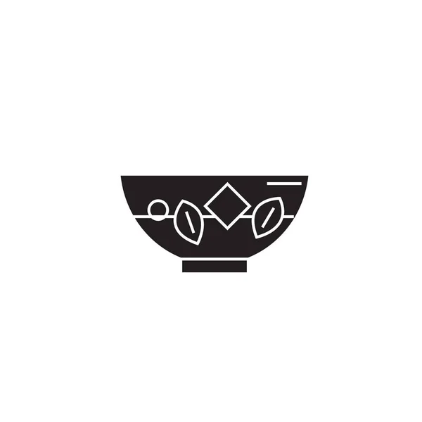 Légumes blanchissants icône concept vectoriel noir. Légumes à blanchir illustration plate, panneau — Image vectorielle