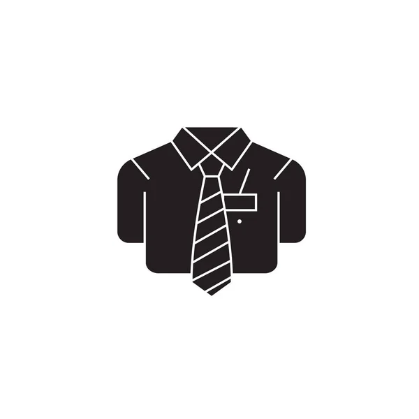 Bsuiness casual camiseta vector negro icono de concepto. Bsuiness camiseta casual ilustración plana, signo — Vector de stock