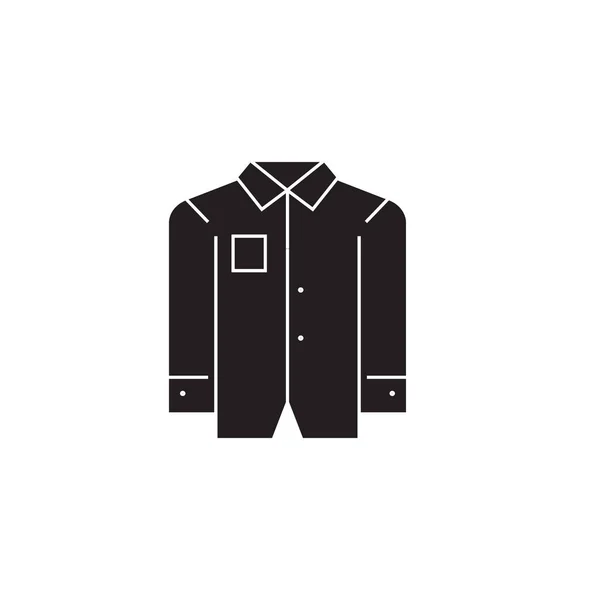 Business men shirt black vector concept icon. Business men shirt flat illustration, sign — Stock Vector