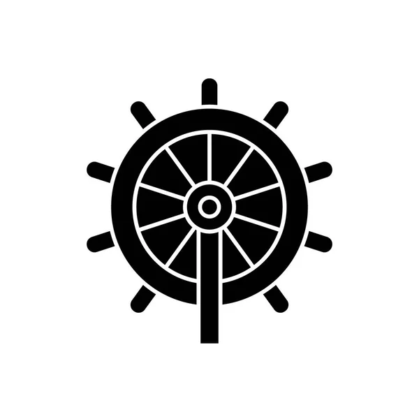 Biznes kierownicy czarny wektor ikona koncepcja. Biznes ilustracja płaska kierownica, znak — Wektor stockowy