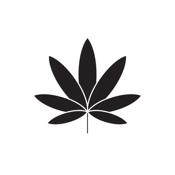 Cannabis zwarte vector concept pictogram. Cannabis platte illustratie, teken — Stockvector