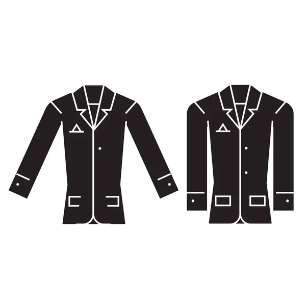 Chaqueta casual icono concepto vector negro. Chaqueta casual ilustración plana, signo — Vector de stock