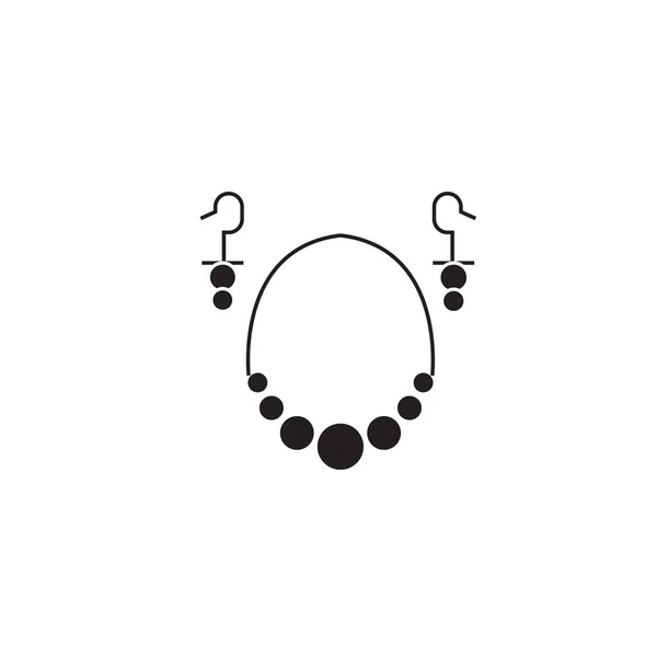 Orecchini collana nera concetto vettoriale icona. Orecchini collana piatto illustrazione, segno — Vettoriale Stock