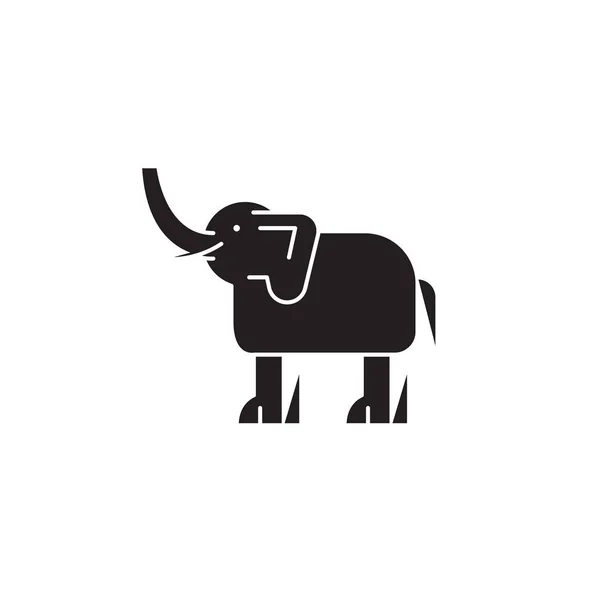 象黒ベクトル概念アイコン。象フラットの図記号 — ストックベクタ