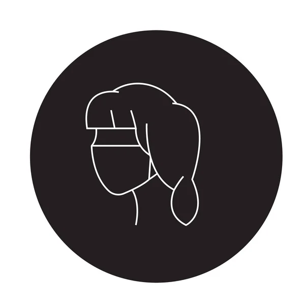 顔包帯黒ベクトル概念アイコン。顔包帯フラットの図記号 — ストックベクタ