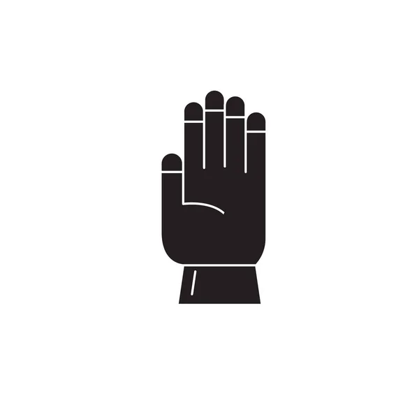 Farm glove black vector concept icon. Farm glove flat illustration, sign — Stock Vector