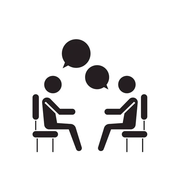 Focus group research black vector concept icon. Groupe de discussion recherche illustration plate, signe — Image vectorielle