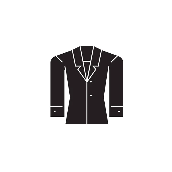 Chaqueta formal icono concepto vector negro. Chaqueta formal ilustración plana, signo — Vector de stock