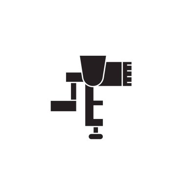 Et kıyma makinesi siyah vektör kavramı simge. Et kıyma makinesi düz illüstrasyon, işareti